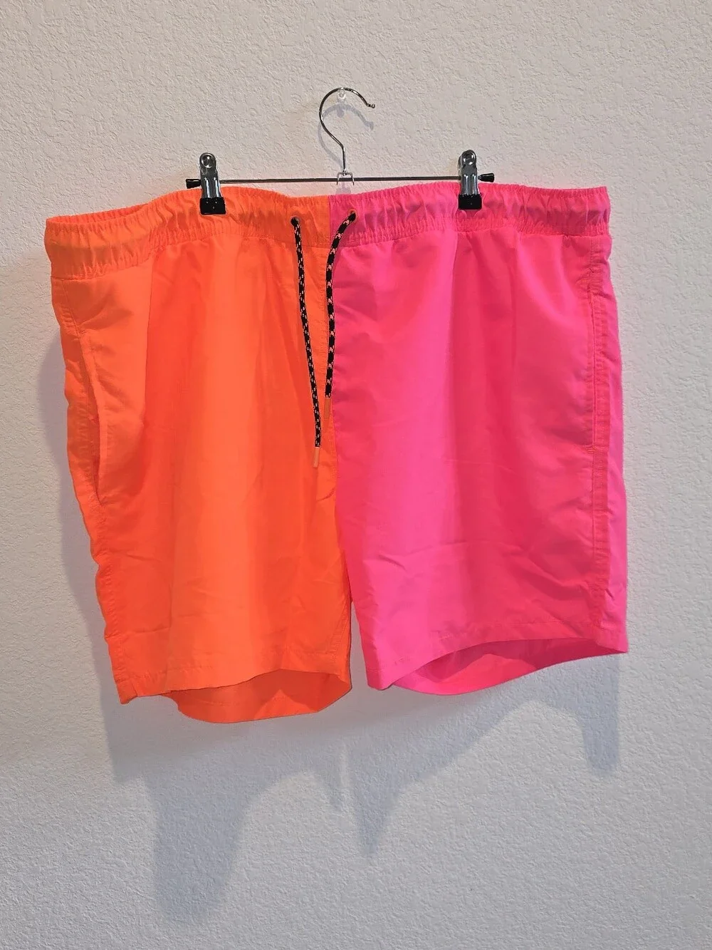 New Neon Orange & Hot Pink Swim Shorts - Dual Colors XXL